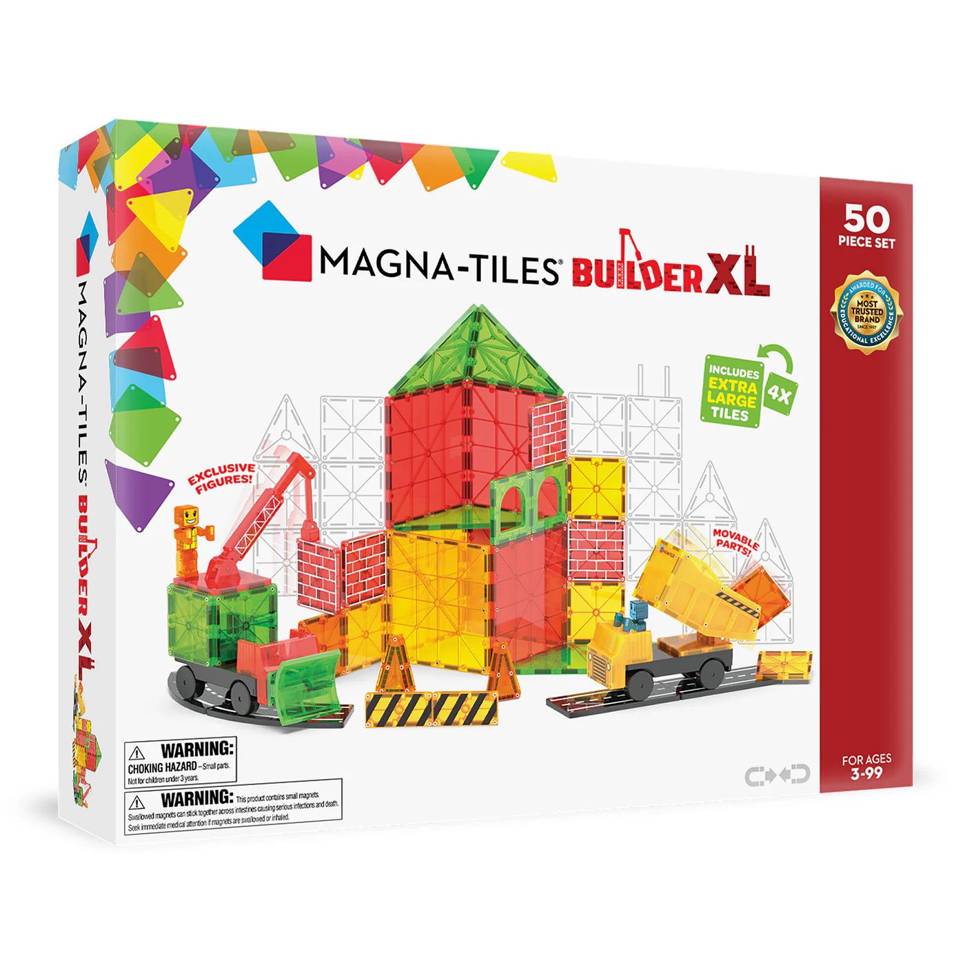 MAGNA-TILES® Builder XL: Trucks 50 Piece Set