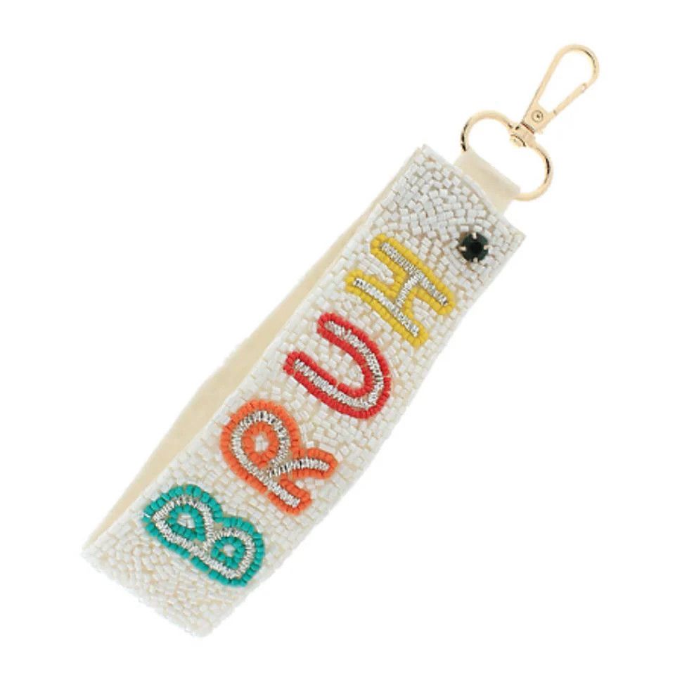 &quot;Bruh&quot; Beaded Strap Key Chain