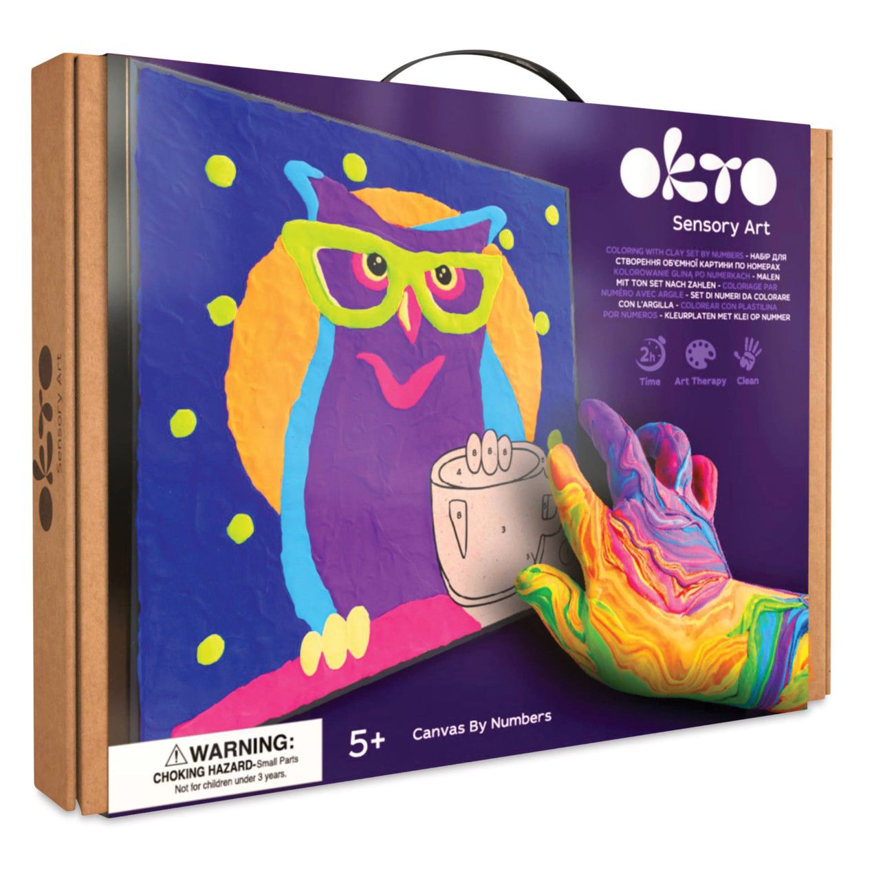 Coloring with clay set by numbers  Owl