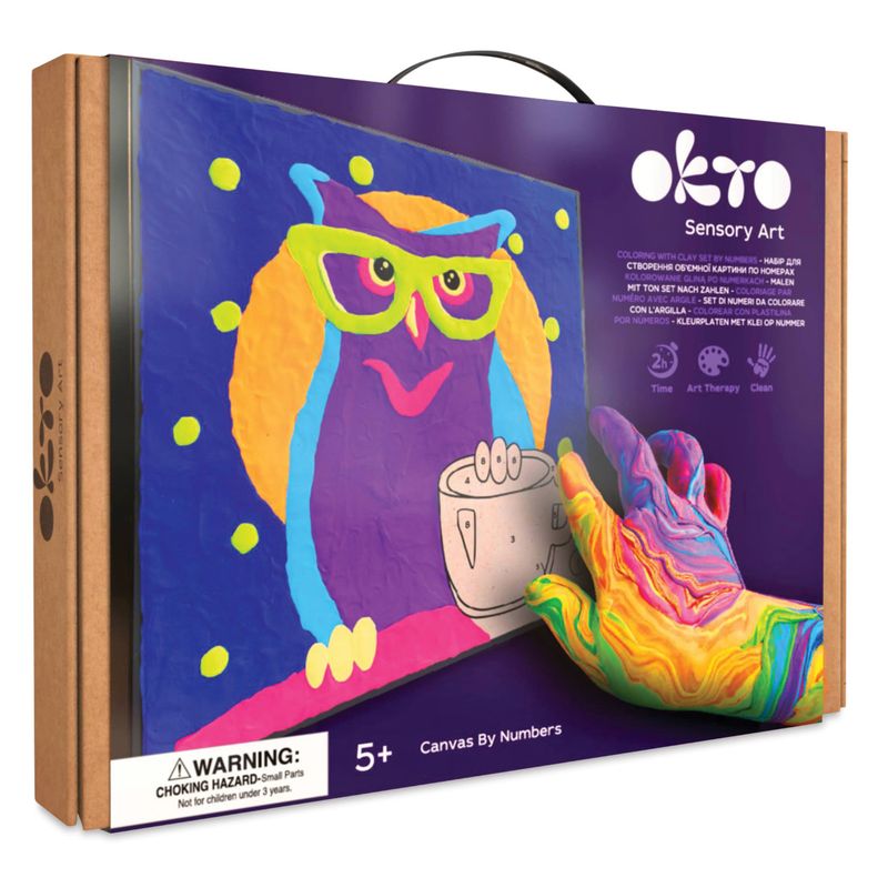 Coloring with clay set by numbers  Owl