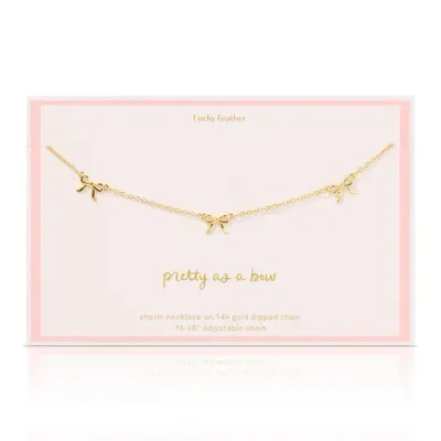 Lucky Feather 3 Bow Necklace