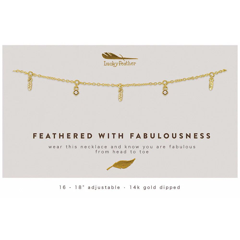 Dangle Necklace Gold - FEATHERS of FAB
