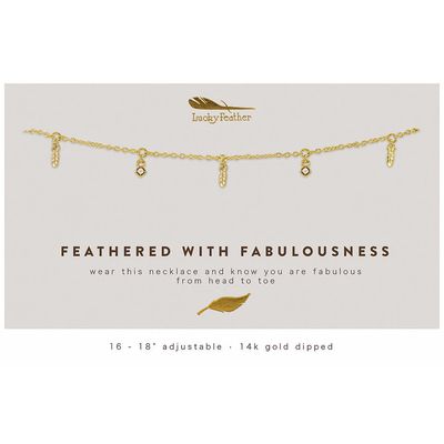 Dangle Necklace Gold - FEATHERS of FAB