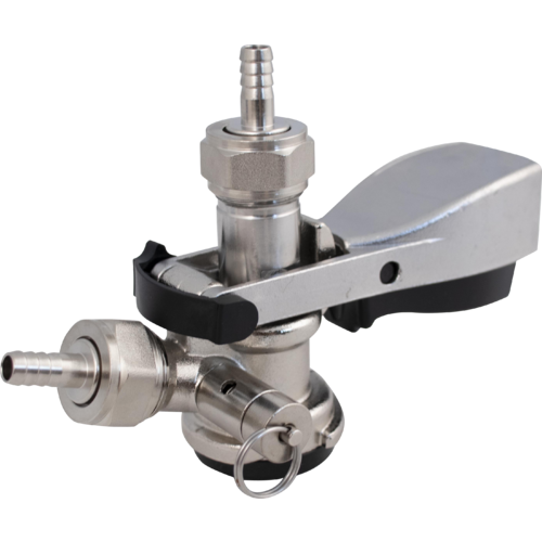 D-Style Keg Coupler | Sanke Keg Beer Tap | Stainless Steel Probe | PRV | Beer &amp; Gas Barbs Included
