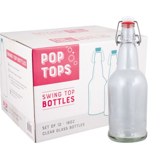 Flip Top Bottles-16 oz CLEAR