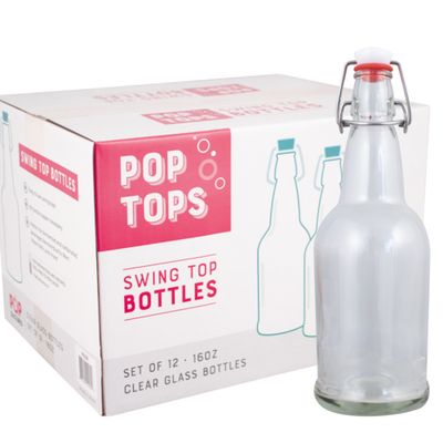 Flip Top Bottles-16 oz CLEAR