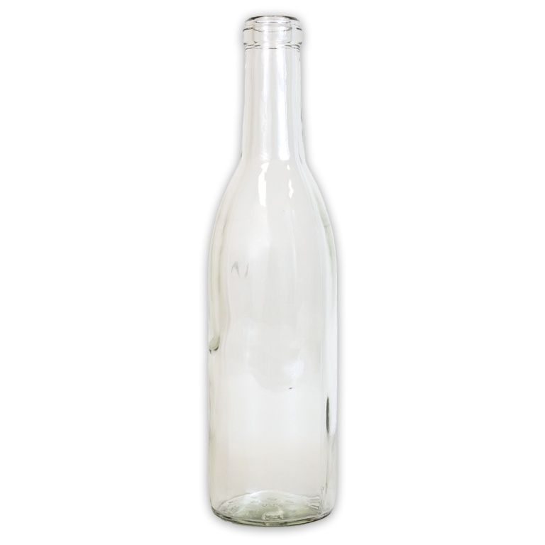 375ml- CLEAR SEMI-BURGUNDY FLAT BOTTOM BOTTLES 24/CASE