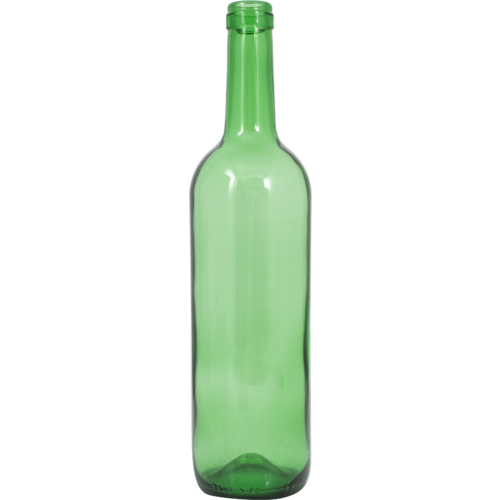 750ml- Champagne Green  Bourdeaux Wine Bottles (Case of 12)