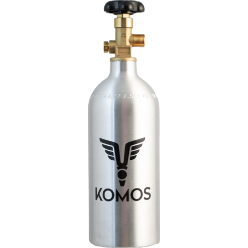 KOMOS® 2.5 lb CO2 Tank | Premium Aluminum | New | CGA320 Valve | US DOT Approved