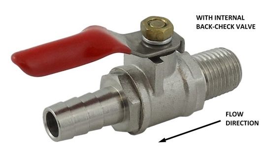 1/4&quot; MPT X 3/8&quot; Barb W/Check Valve