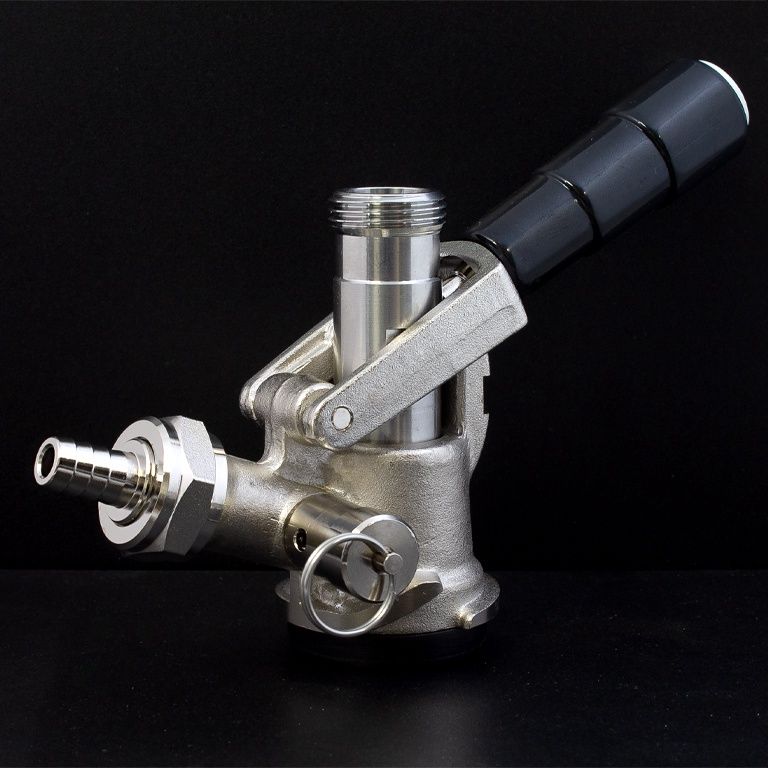 D-Style Keg Coupler | Sanke Keg Beer Tap | Stainless Steel Probe | PRV | Beer &amp; Gas Barbs Included