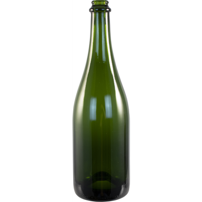 Champagne Bottles | Green | 750mL | 26mm Crown Finish | Case of 12
