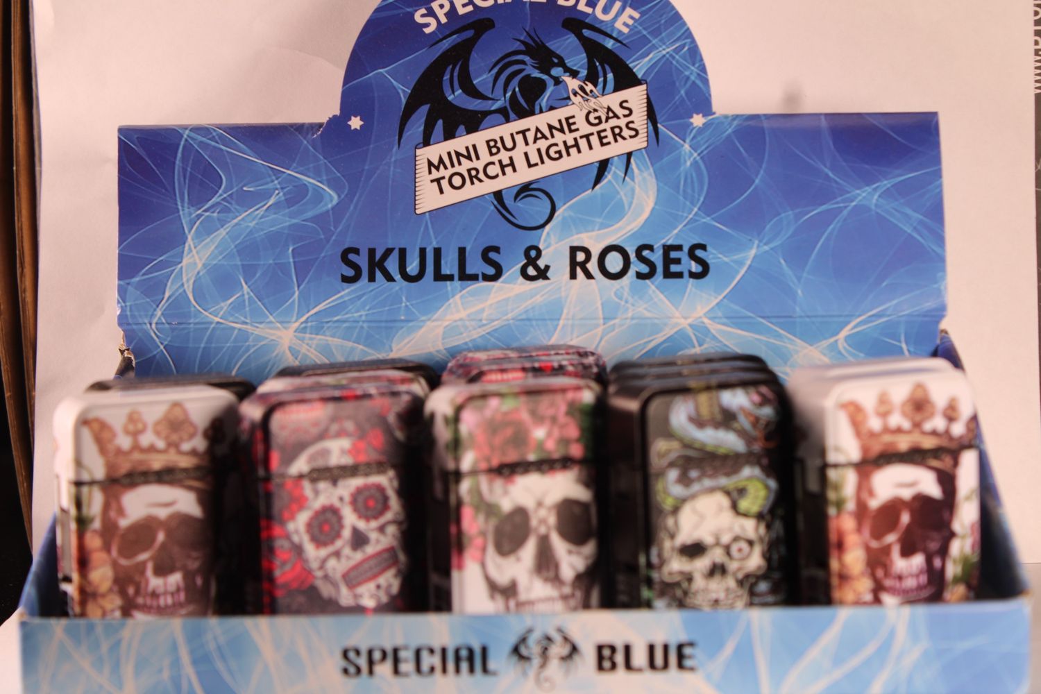 Torch special Blue Skulls &amp; Roses