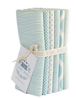 Tilda Basic Classics Light Blue Fat Quarter Bundle- 6pc