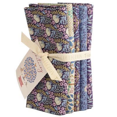 Tilda Sanctuary Eggplant Blue Fat Quarter Bundle- 5pcs