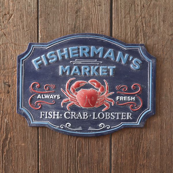 Fisherman&#39;s Market Metal Wall Sign