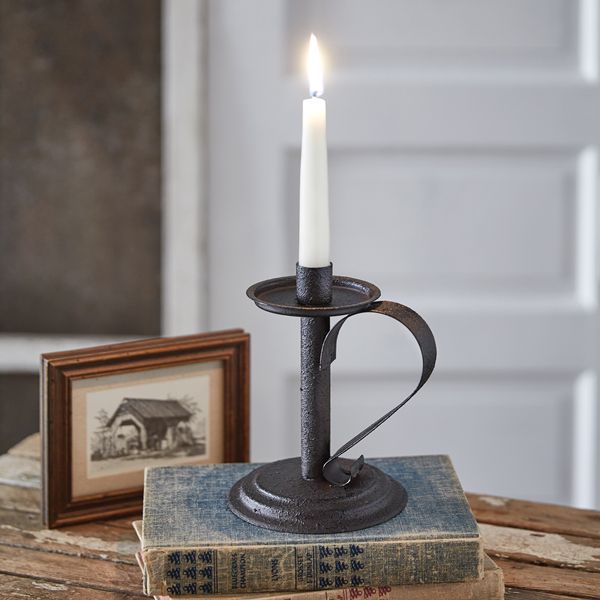 Heritage Black Chamberstick Candle Holder