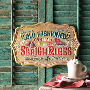 Old Fashioned Sleigh Rides Metal Wall Sign