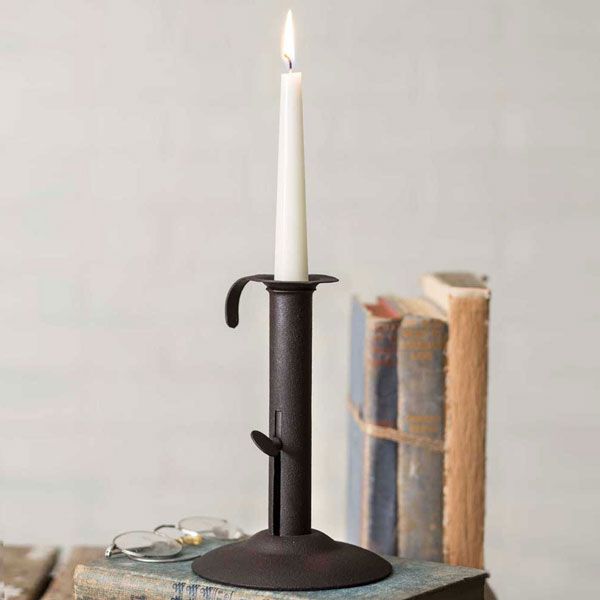 Small Black Hog Scraper Candle Holder