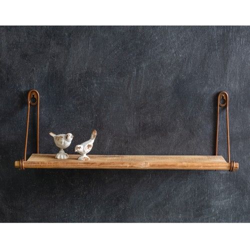 Wall Mounted Wooden Wall Shelf With Hook