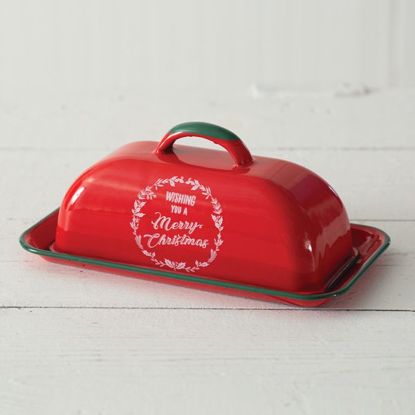 Wishing You A Merry Christmas Butter Dish