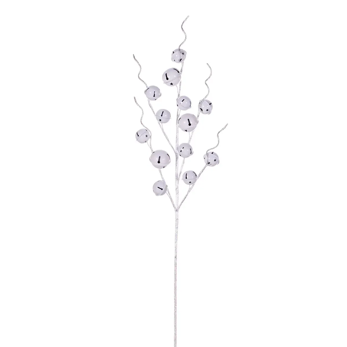33&quot; White Metal Jingle Bell Spray