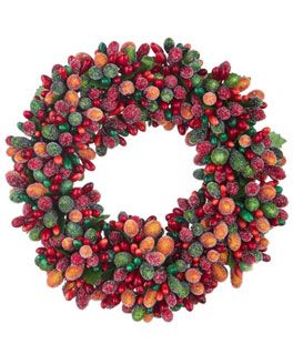 6.5&quot; Mini Sugared Berry Delrobia Candle Ring