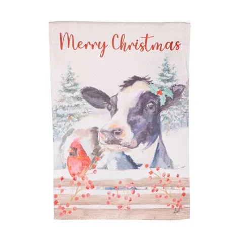 Farnhouse Cow And Cardinal Garden Flag