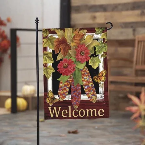 Fall Corn Garden Flag