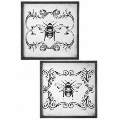 Framed Bee Print 15.35&quot;x15.35&quot;