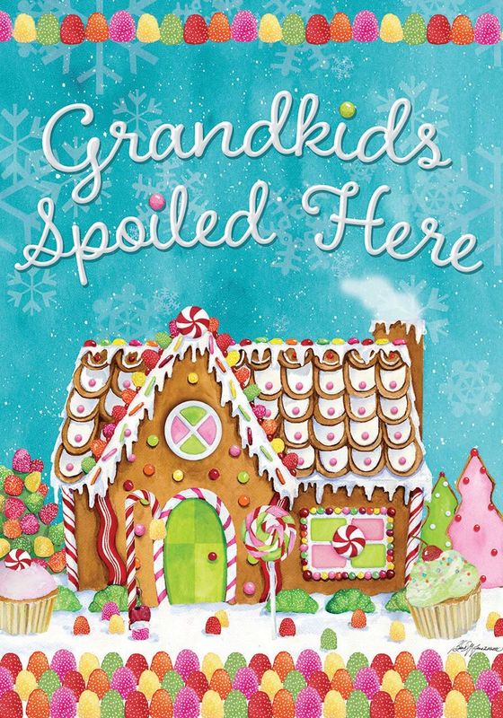 Grandkids Spoiled Gingerbread Garden Flag