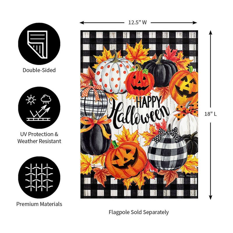 Halloween Pumpkin Wreath Garden Flag