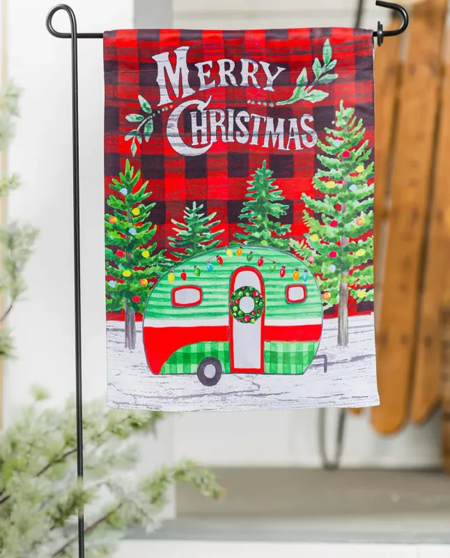 Merry Christmas Camper Garden Flag