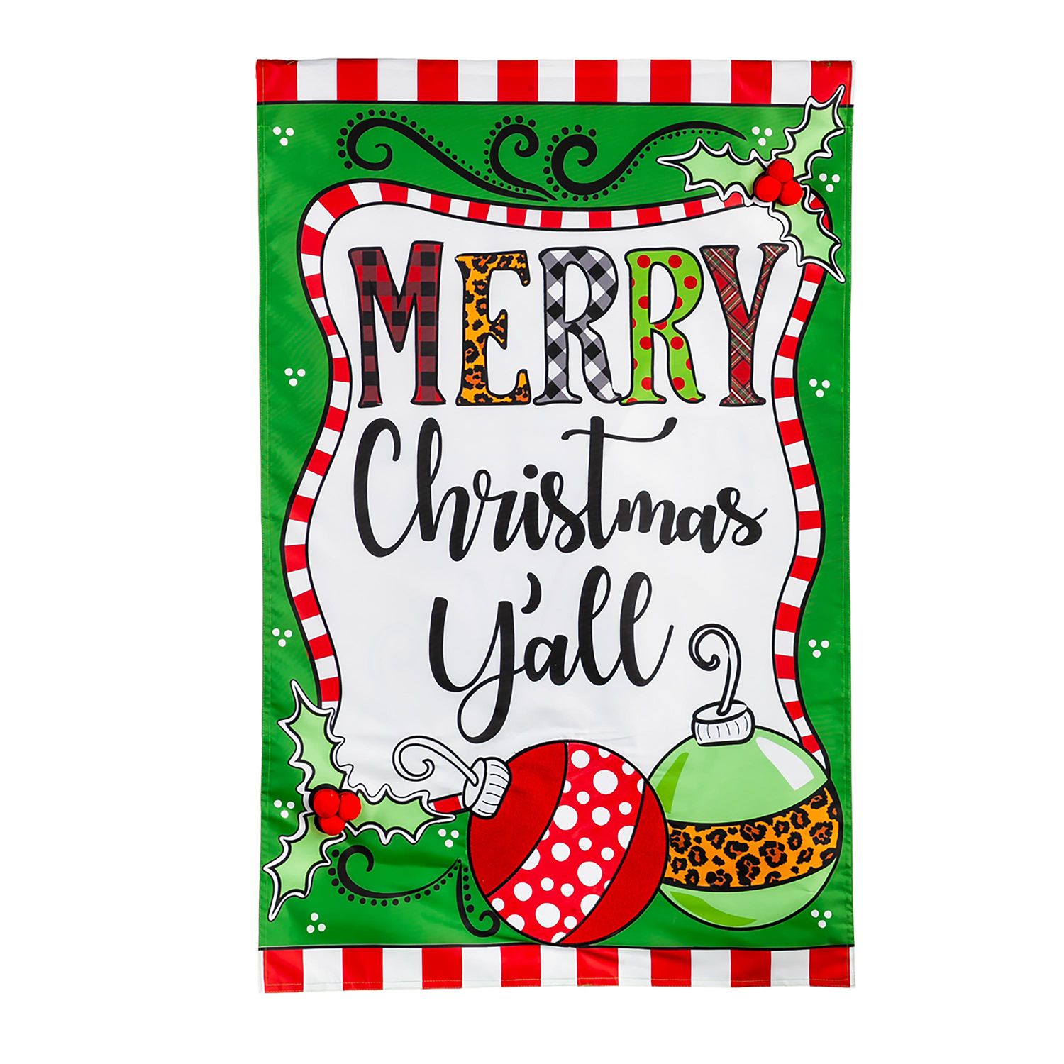 Merry Christmas Y&#39;all Applique Garden Flag