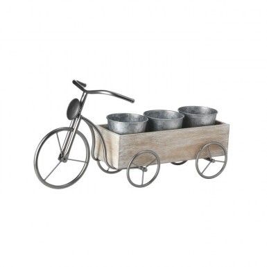 Met &amp; Wood Bike With Cart 25.5&quot;
