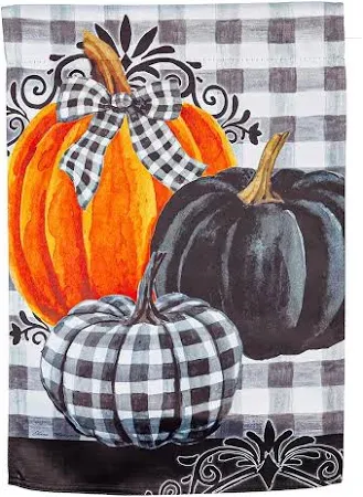 Pumpkin Check Garden Flag