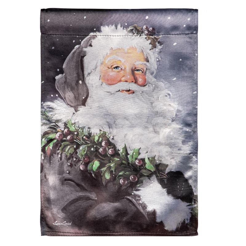 Santa In Winter Lustre Garden Flag