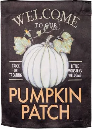 Welcome To Our Pumpkin Patch Suede Garden Flag