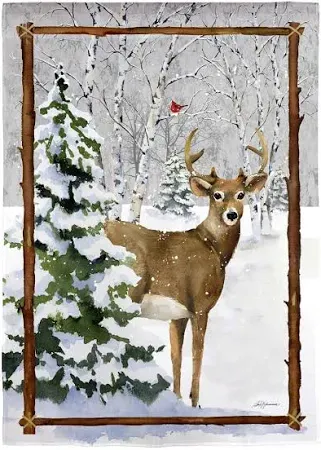 Winter&#39;s Whisper Strie Garden Flag