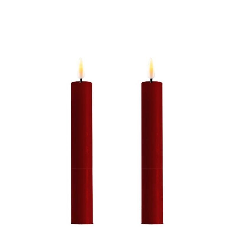 Bordeaux Led 6&quot; Taper Candles Set Of 2