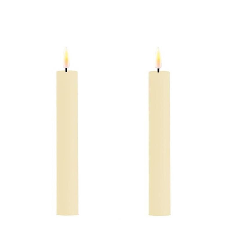 Cream Led 6&quot; Taper Candles Set Of 2