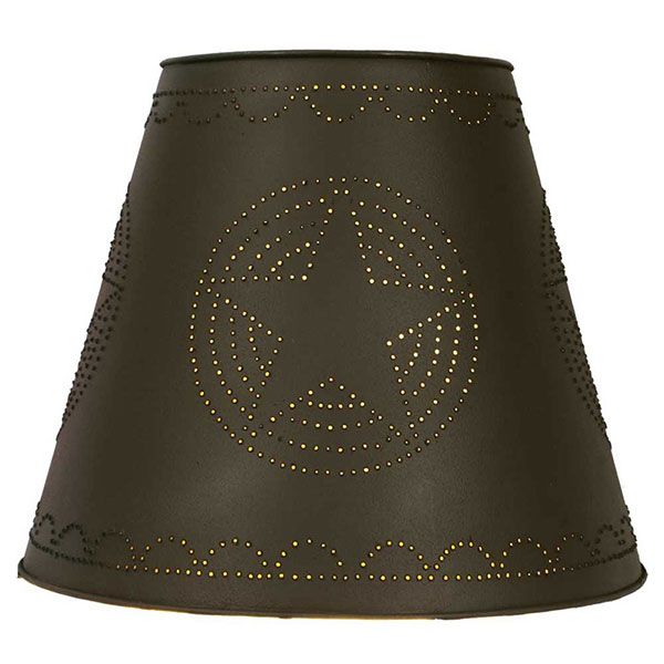 8x15x12 Star Tin Washer Top Lamp Shade - Rustic Brown