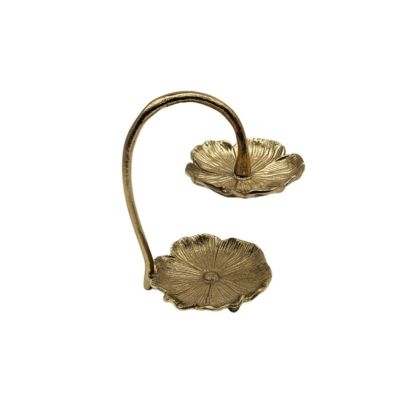 Gold Flower Two Tier Jewelry Trinket Dish