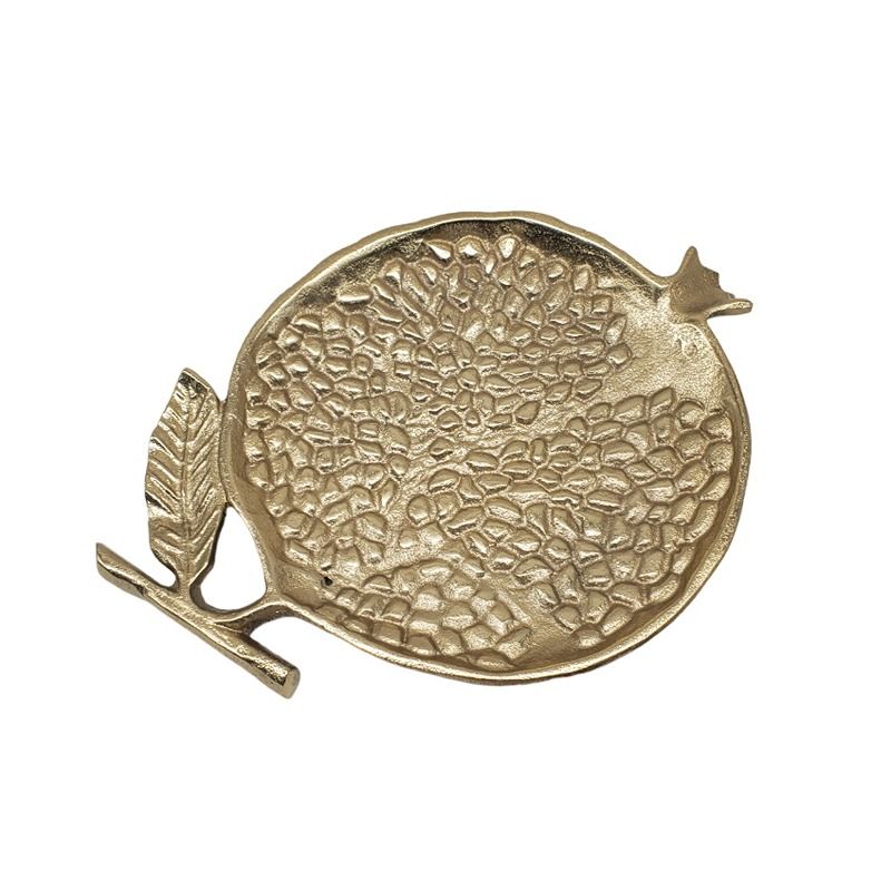 Gold Medium Pomegranate Flat Tray / Jewelry Dish