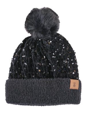 Simply Southern Black Sequin Beanie