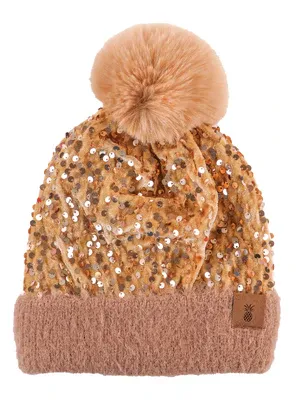 Simply Southern Gold Sequin Beanie