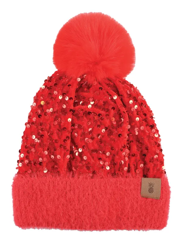 Simply Southern Red Sequin Beanie