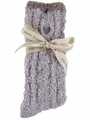 Simply Southern Soft &amp; Cozy Heart Socks - Blue