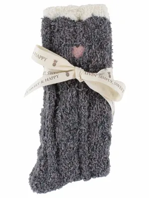 Simply Southern Soft &amp; Cozy Heart Socks - Gry