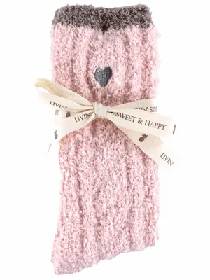Simply Southern Soft &amp; Cozy Heart Socks - Pink